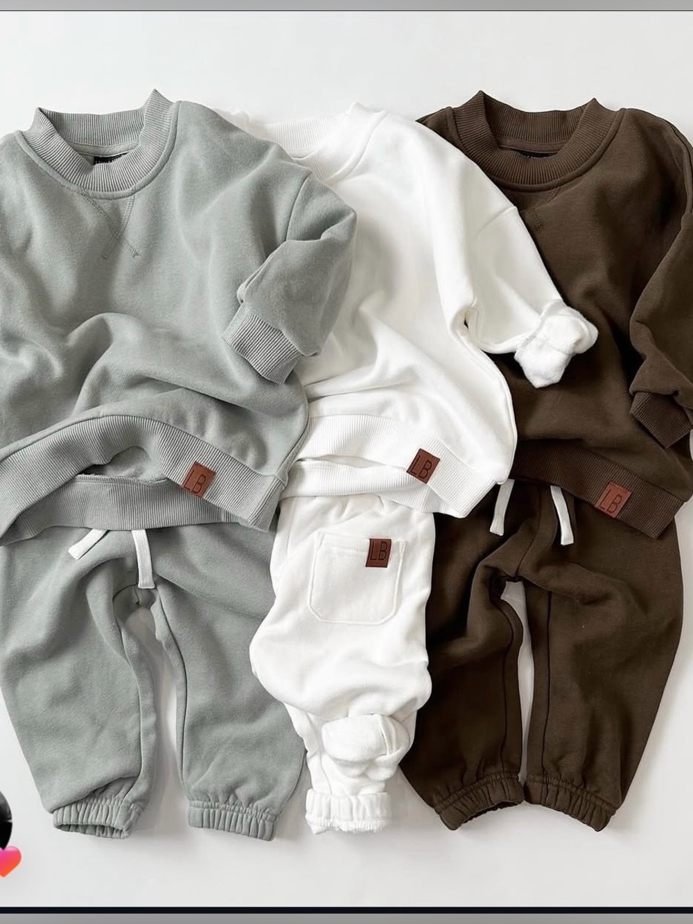 Little Bipsy Brown Sweatshirt with Cream & Light Tan Joggers Set